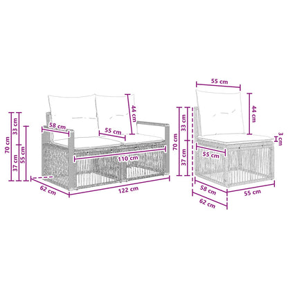 Set Divano da Giardino 5 pcs Beige polyrattan | homemem39