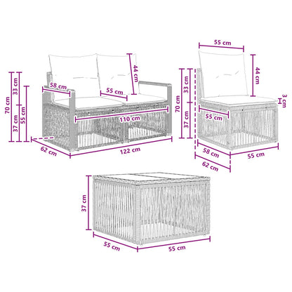 Set Divano da Giardino 7 pcs Beige polyrattan | homemem39