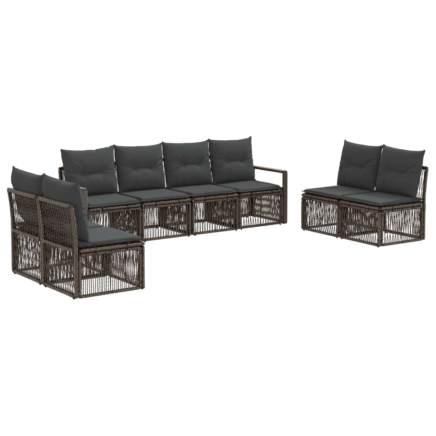 Set Divano da Giardino 8 pcs Grigio polyrattan | homemem39