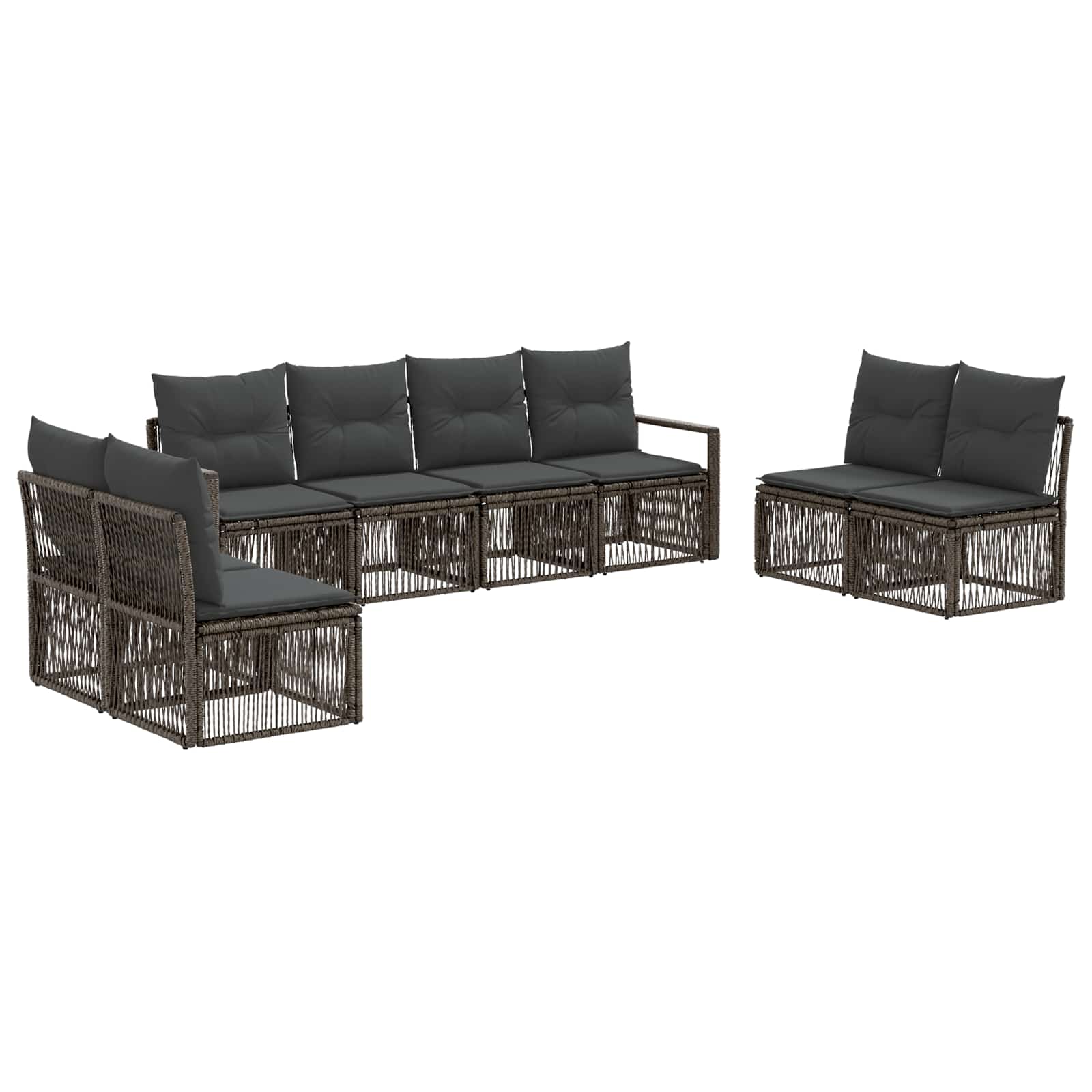 Set Divano da Giardino 8 pcs Grigio polyrattan | homemem39
