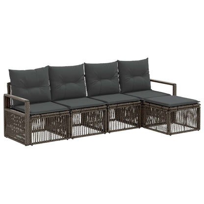 Set Divano da Giardino 4 pcs Grigio polyrattan | homemem39
