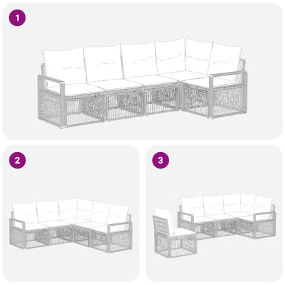 Set Divano da Giardino 5 pcs Grigio polyrattan | homemem39