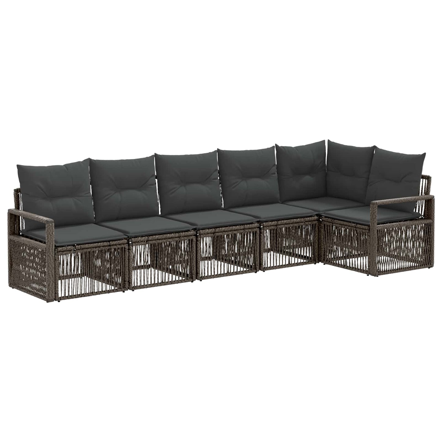 Set Divano da Giardino 6 pcs Grigio polyrattan | homemem39