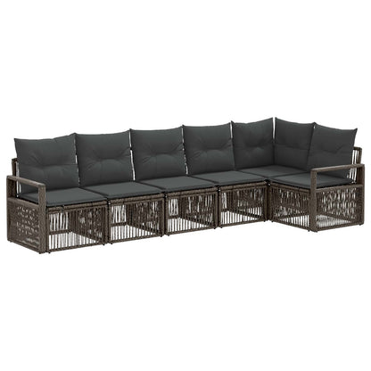 Set Divano da Giardino 6 pcs Grigio polyrattan | homemem39