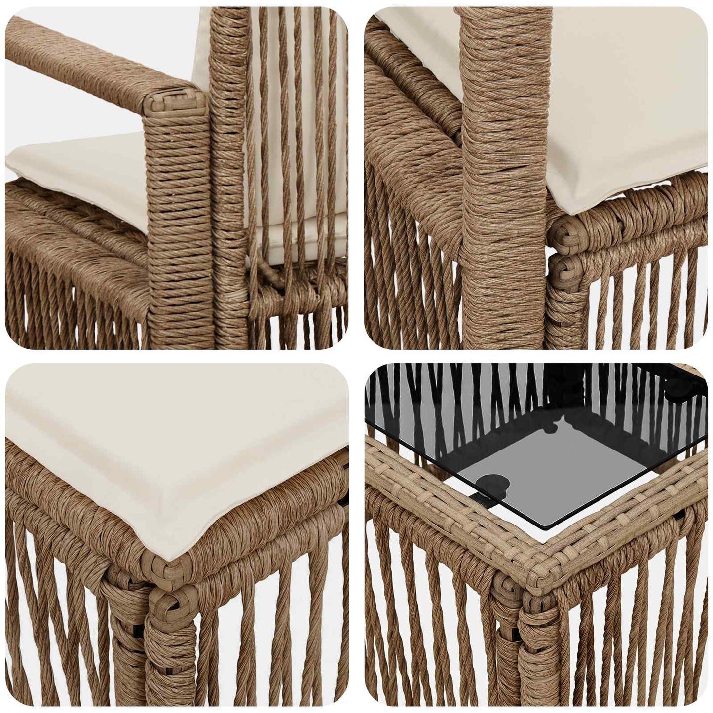 Set Divano da Giardino 7 pcs Beige polyrattan | homemem39