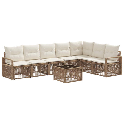 Set Divano da Giardino 8 pcs Beige polyrattan | homemem39