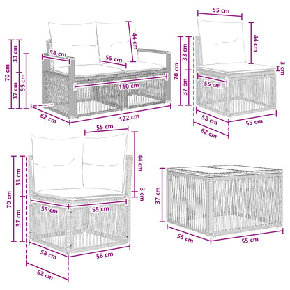 Set Divano da Giardino 8 pcs Beige polyrattan | homemem39