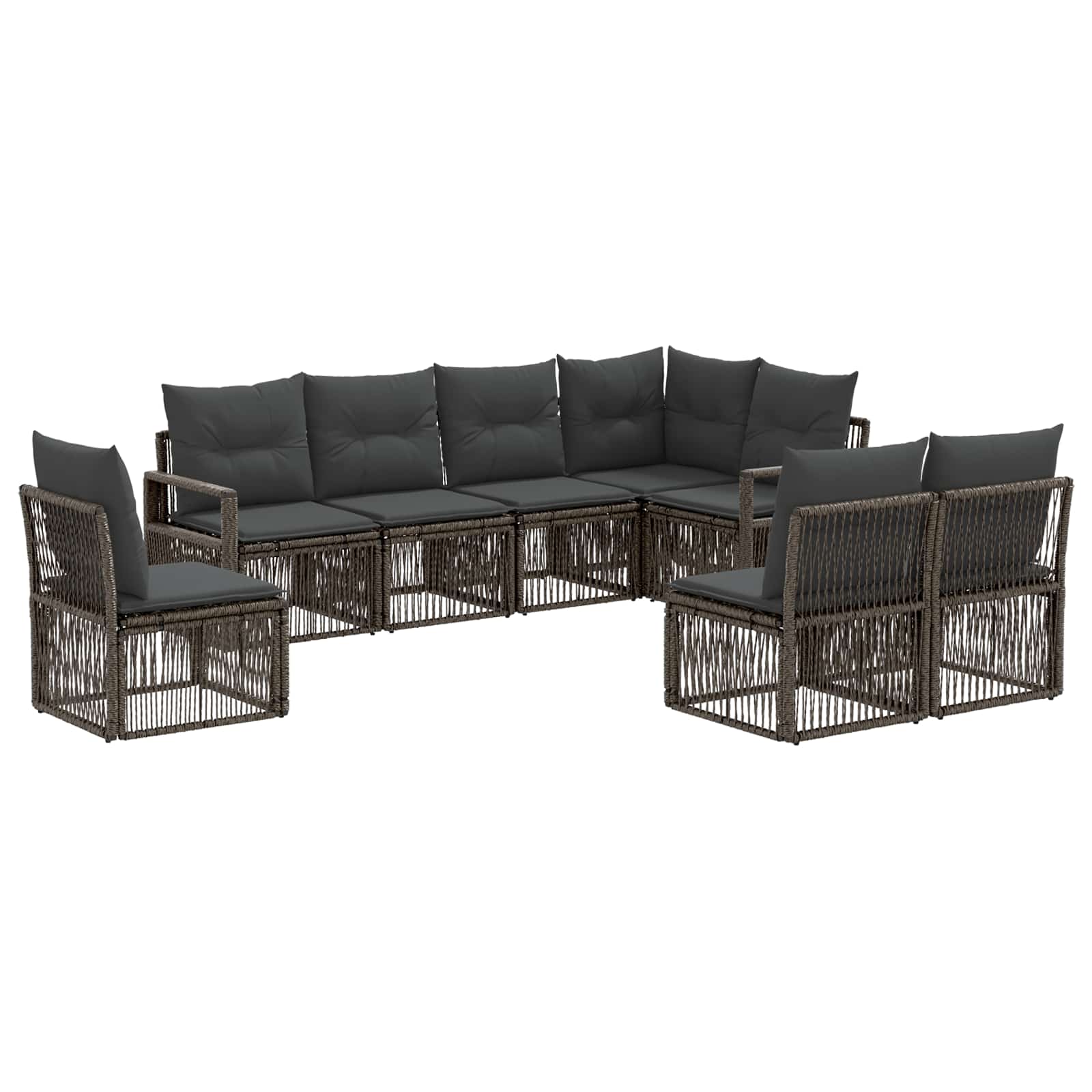 Set Divano da Giardino 8 pcs Grigio polyrattan | homemem39