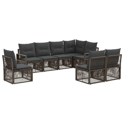 Set Divano da Giardino 8 pcs Grigio polyrattan | homemem39