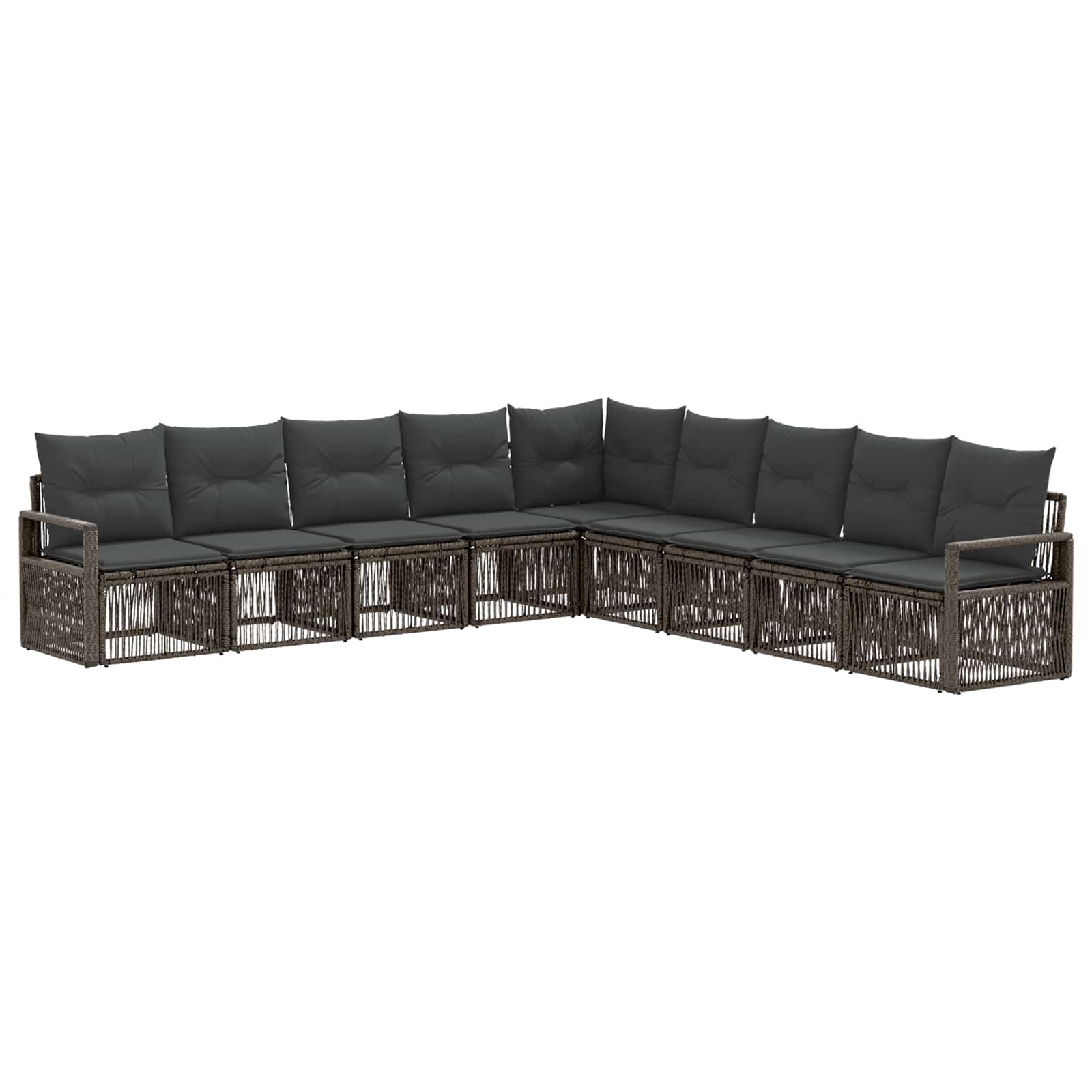 Set Divano da Giardino 9 pcs Grigio polyrattan | homemem39