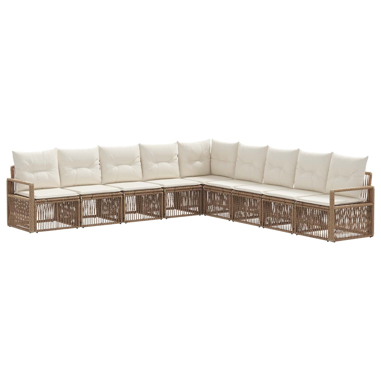 Set Divano da Giardino 9 pcs Beige polyrattan | homemem39
