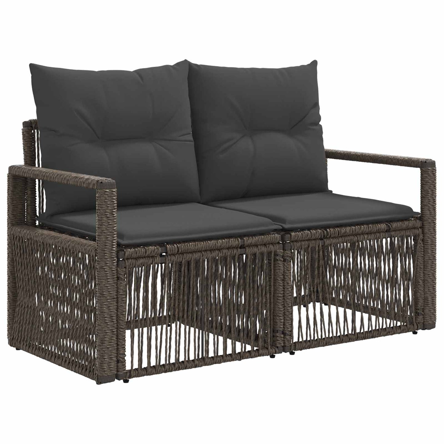 Set Divano da Giardino 9 pz Grigio polyrattan