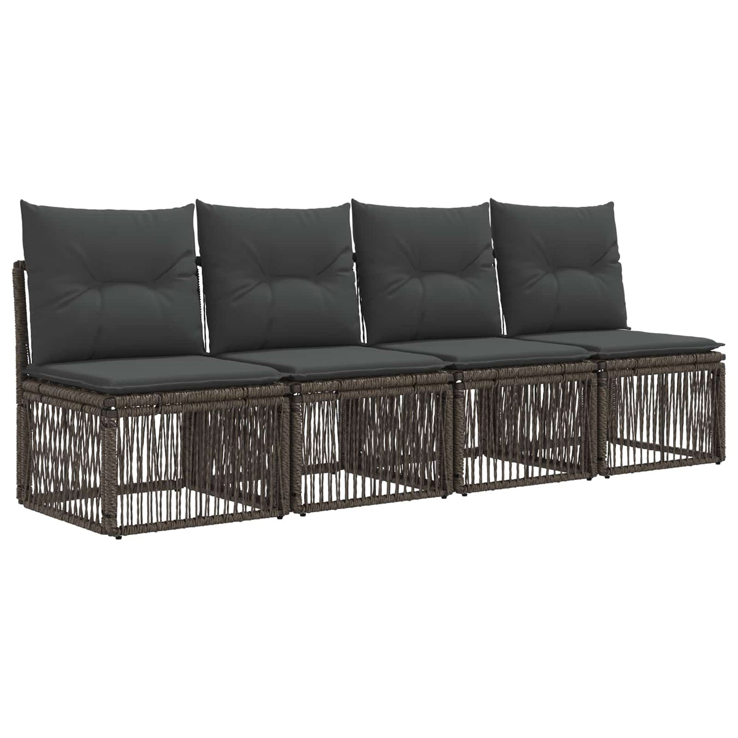 Set Divano da Giardino 9 pz Grigio polyrattan