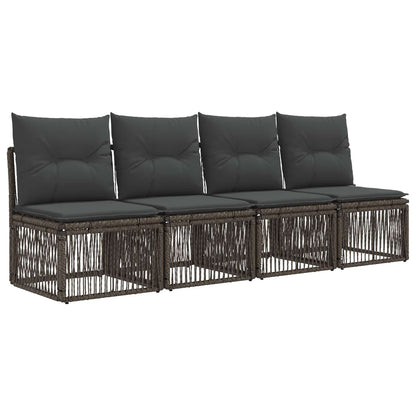 Set Divano da Giardino 9 pz Grigio polyrattan
