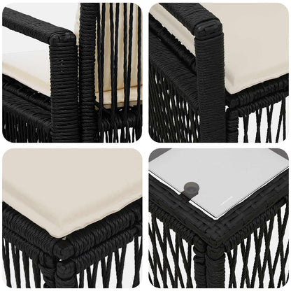 Set Divano da Giardino 11 pcs Nero polyrattan | homemem39