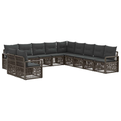 Set Divano da Giardino 11 pcs Grigio polyrattan | homemem39