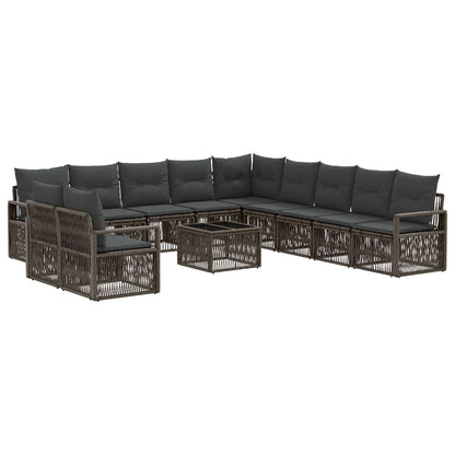 Set Divano da Giardino 12 pcs Grigio polyrattan | homemem39