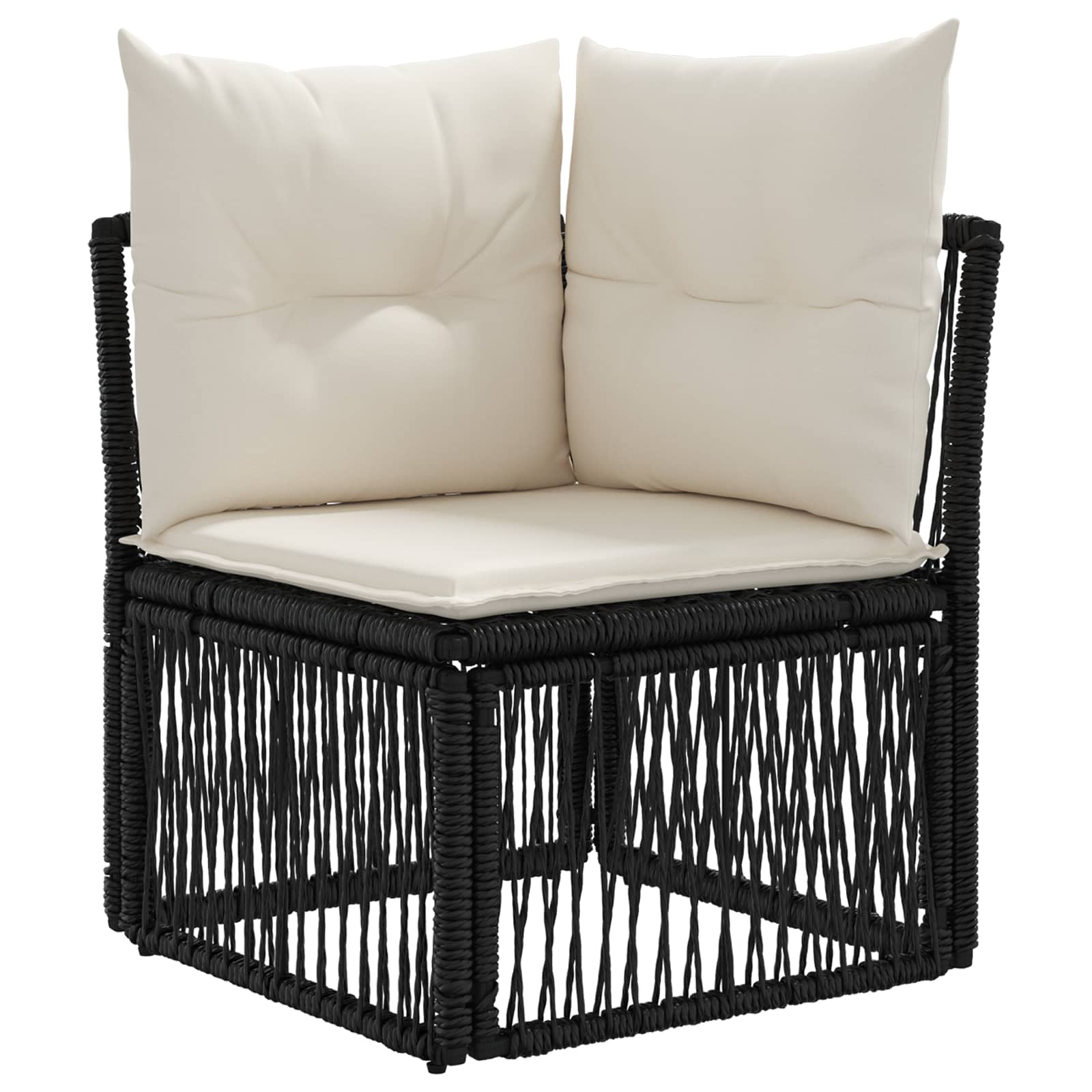 Set Divano da Giardino 7 pz 7-Numero di posti Nero polyrattan | homemem39
