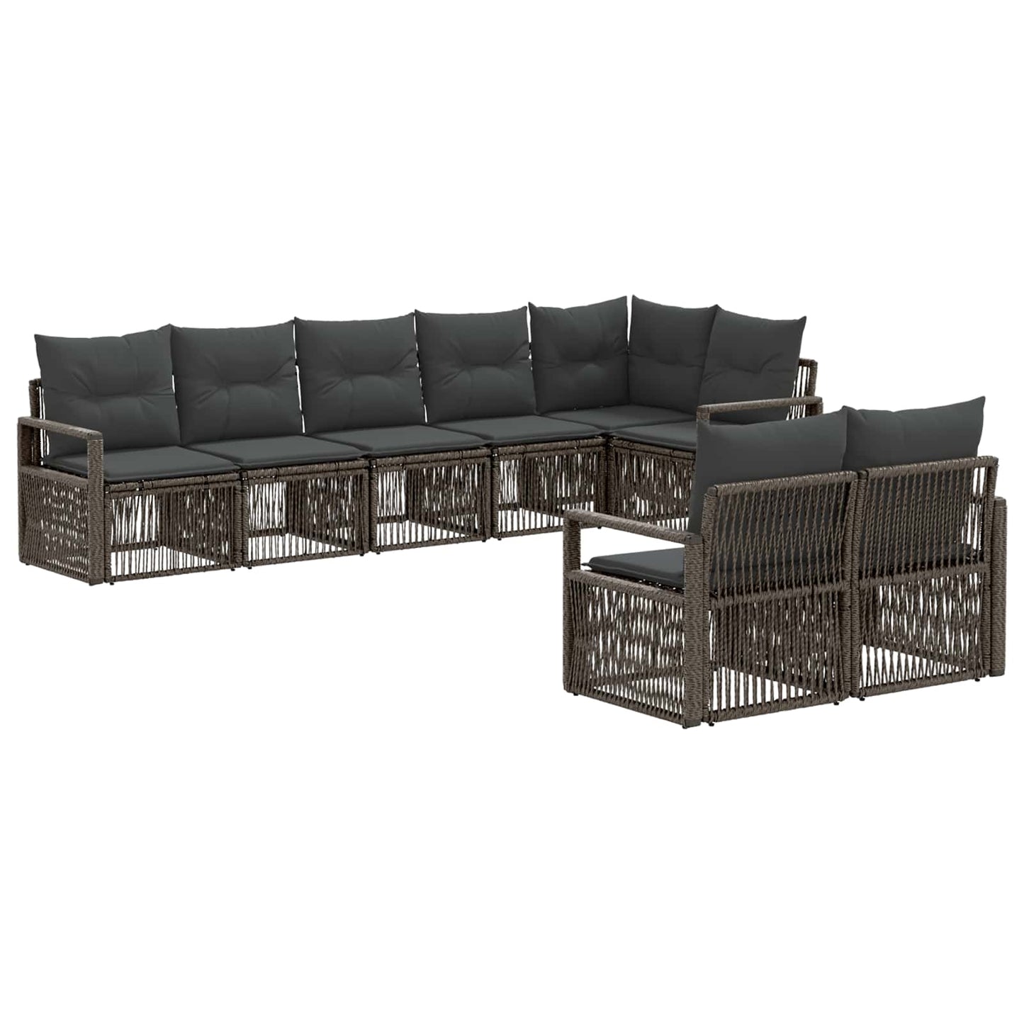 Set Divano da Giardino 8 pcs Grigio polyrattan | homemem39