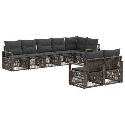 Set Divano da Giardino 8 pcs Grigio polyrattan | homemem39
