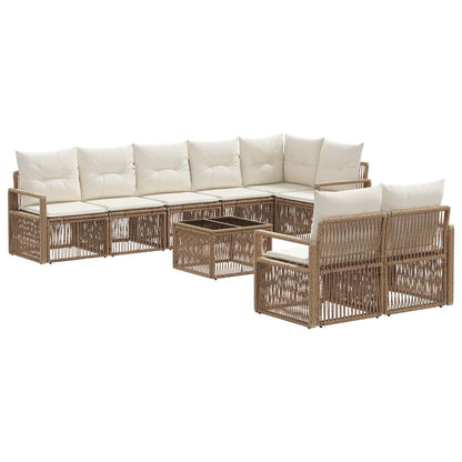 Set Divano da Giardino 9 pcs Beige polyrattan | homemem39