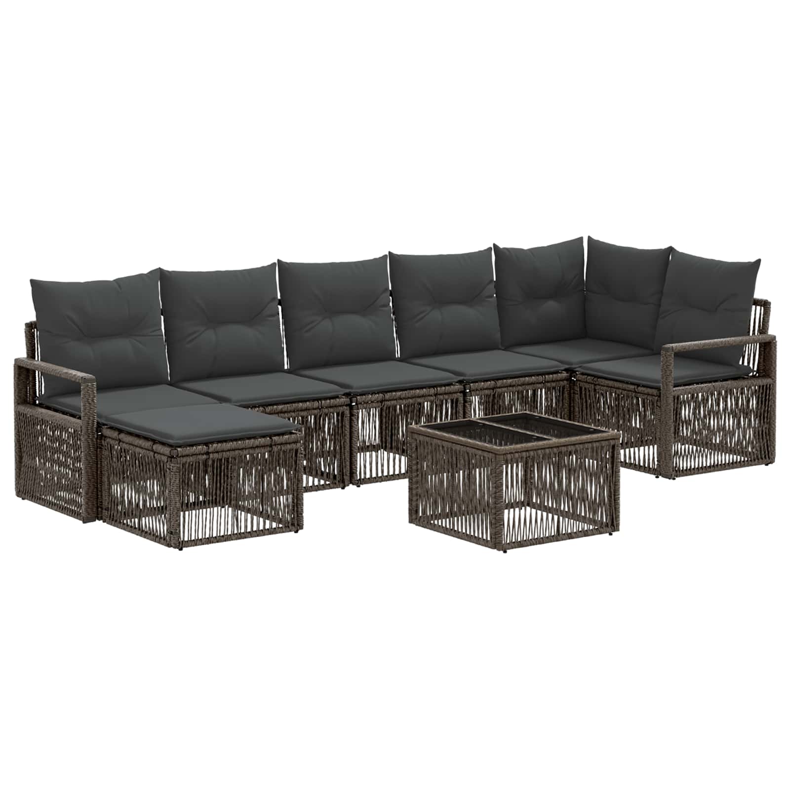 Set Divano da Giardino 8 pcs Grigio polyrattan | homemem39