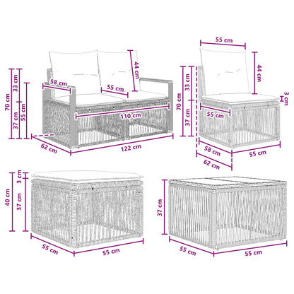 Set Divano da Giardino 7 pcs Grigio polyrattan | homemem39