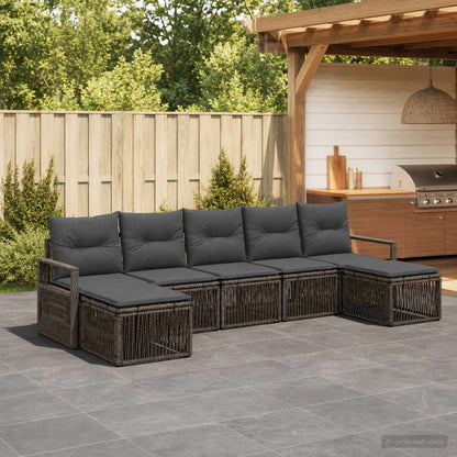 Set Divano da Giardino 7 pcs Grigio polyrattan | homemem39