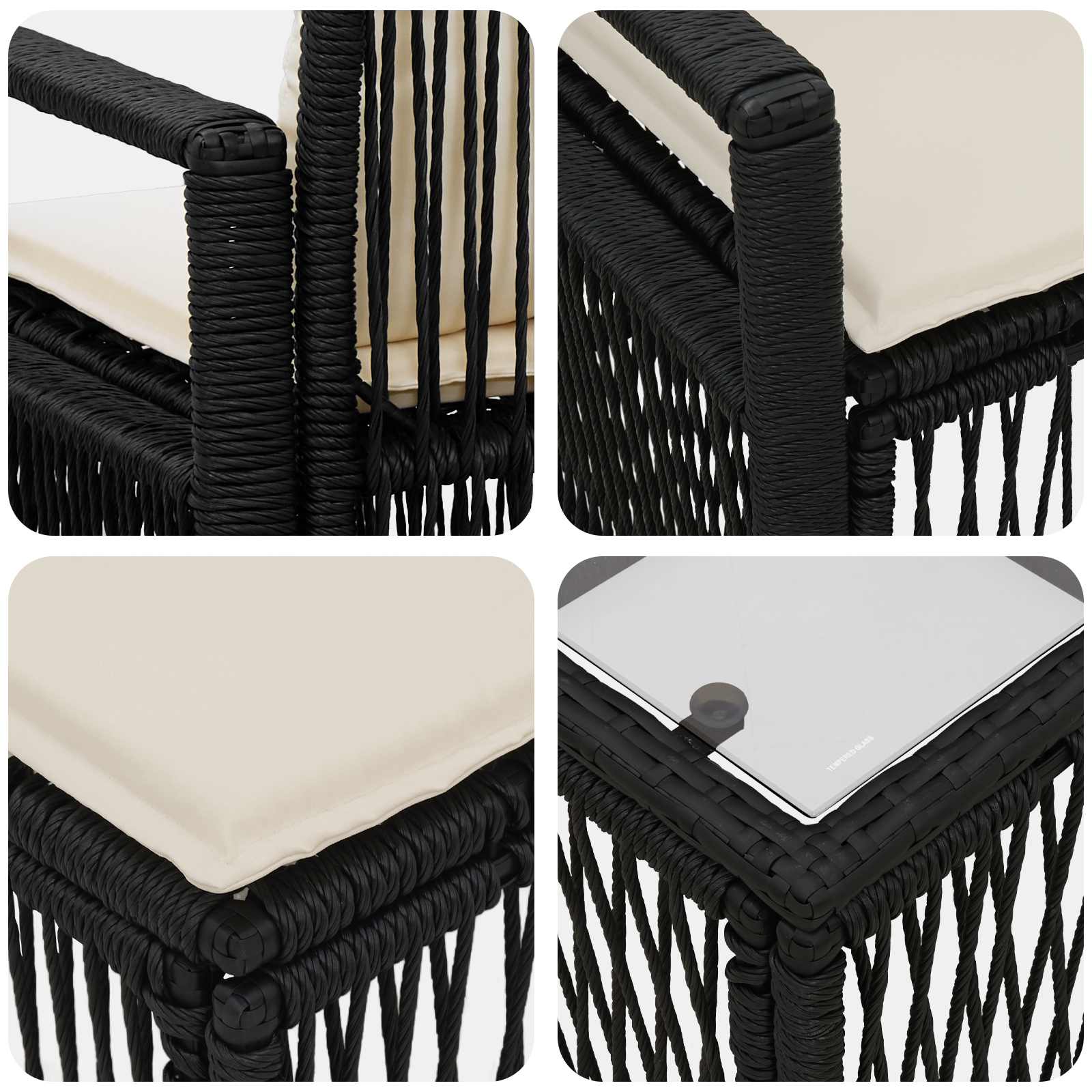 Set Divano da Giardino 8 pcs Nero polyrattan | homemem39