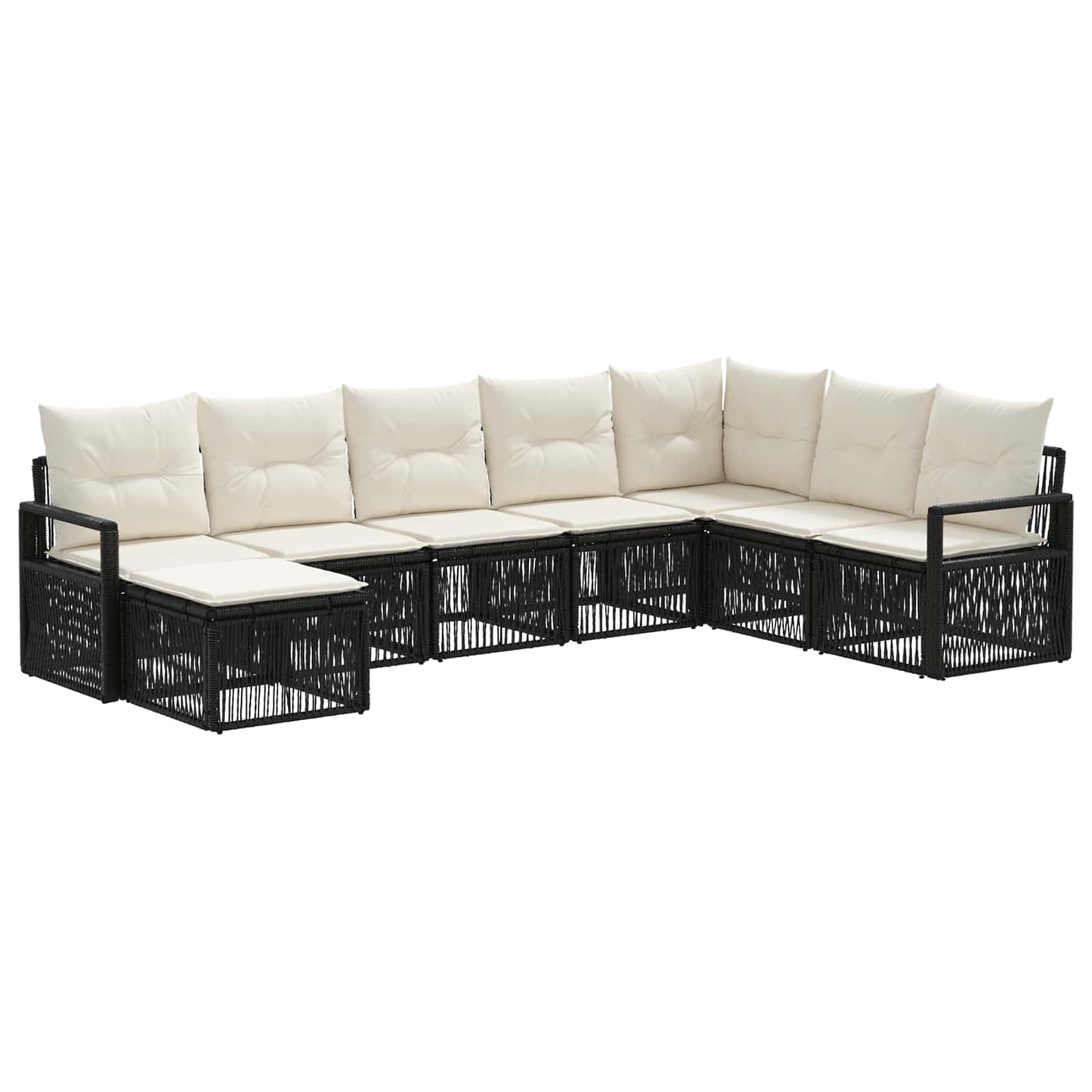 Set Divano da Giardino 8 pcs Nero polyrattan | homemem39