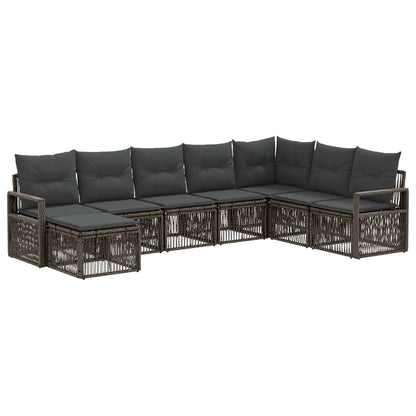 Set Divano da Giardino 8 pcs Grigio polyrattan | homemem39