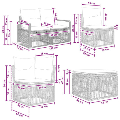 Set Divano da Giardino 8 pcs Grigio polyrattan | homemem39