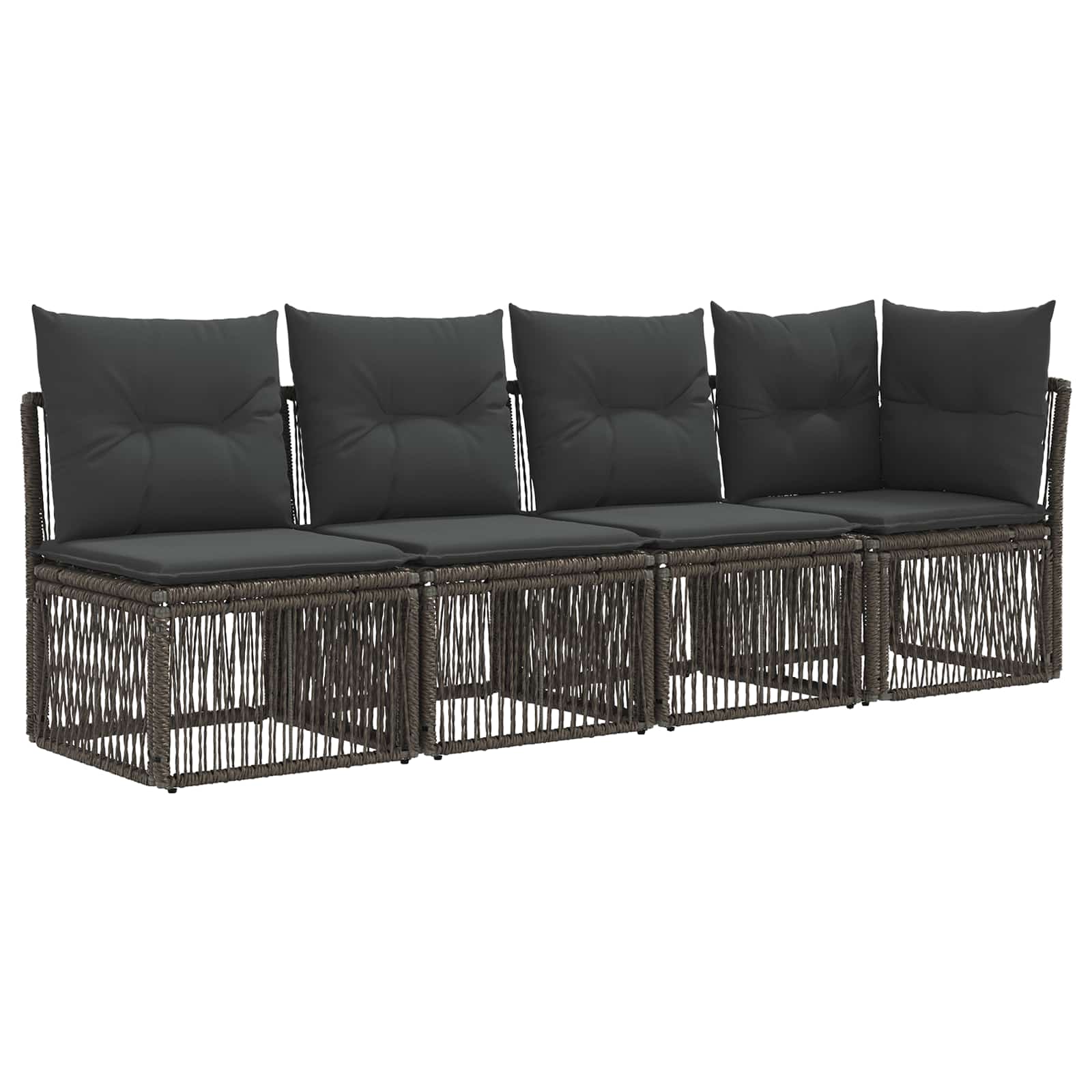 Set Divano da Giardino 7 pz 7-Numero di posti Grigio polyrattan | homemem39