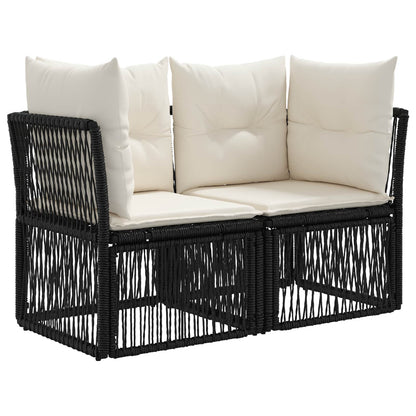Set Divano da Giardino 9 pcs Nero polyrattan | homemem39