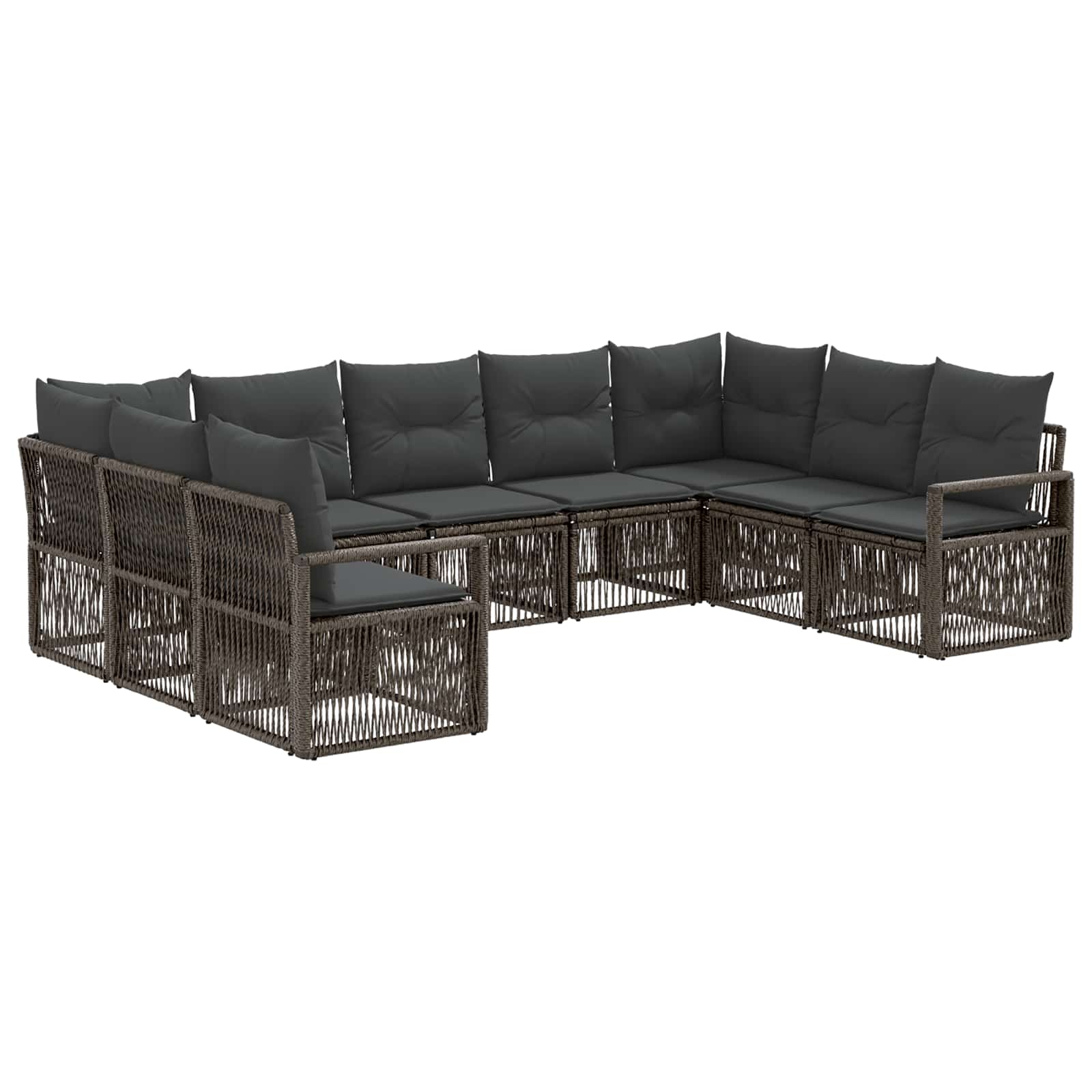 Set Divano da Giardino 9 pcs Grigio polyrattan | homemem39
