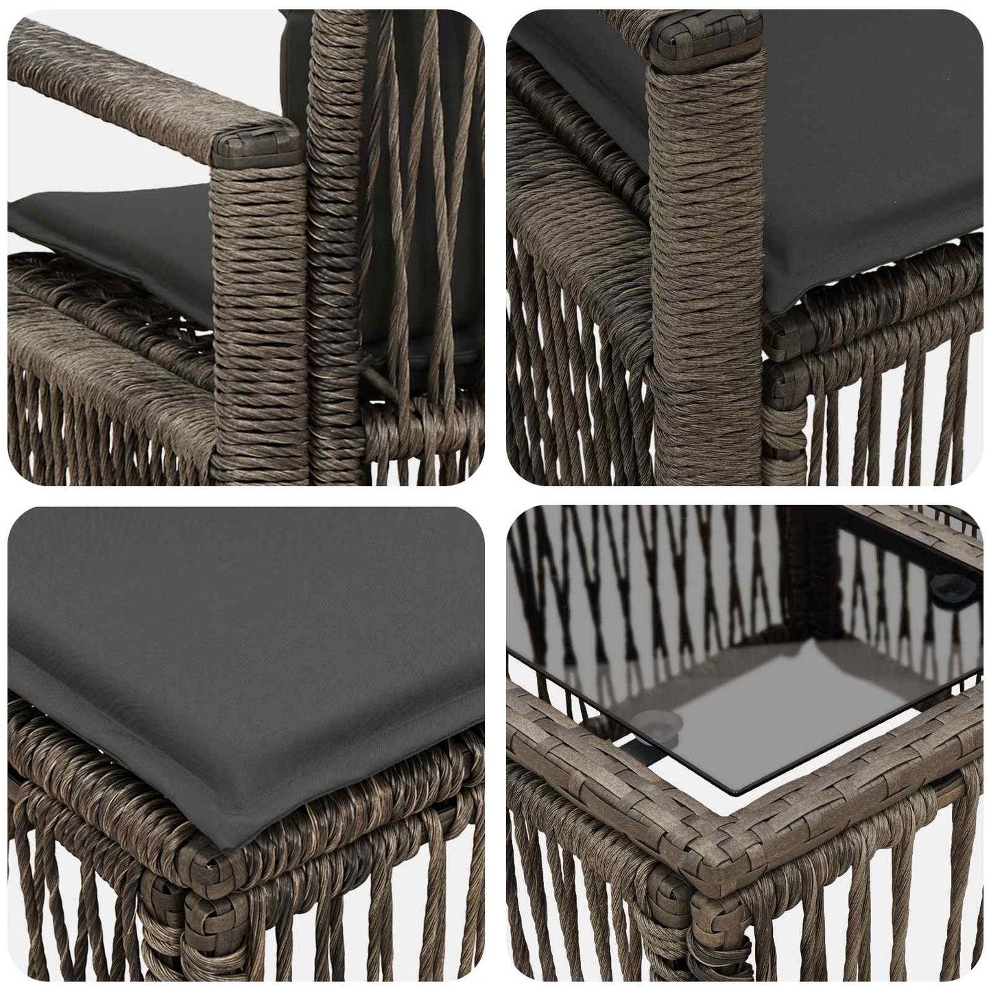 Set Divano da Giardino 10 pcs Grigio polyrattan | homemem39