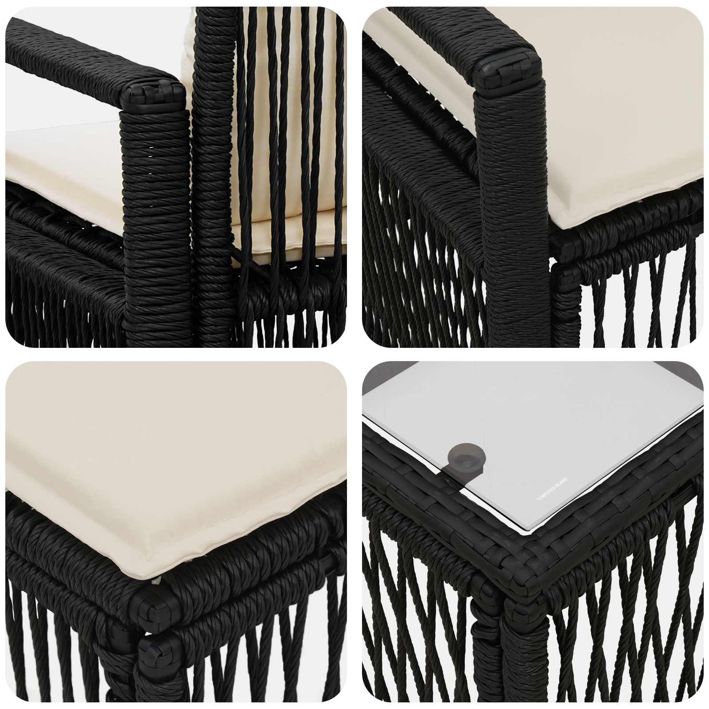 Set Divano da Giardino 11 pcs Nero polyrattan | homemem39