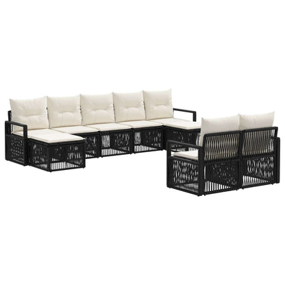 Set Divano da Giardino 9 pcs Nero polyrattan | homemem39