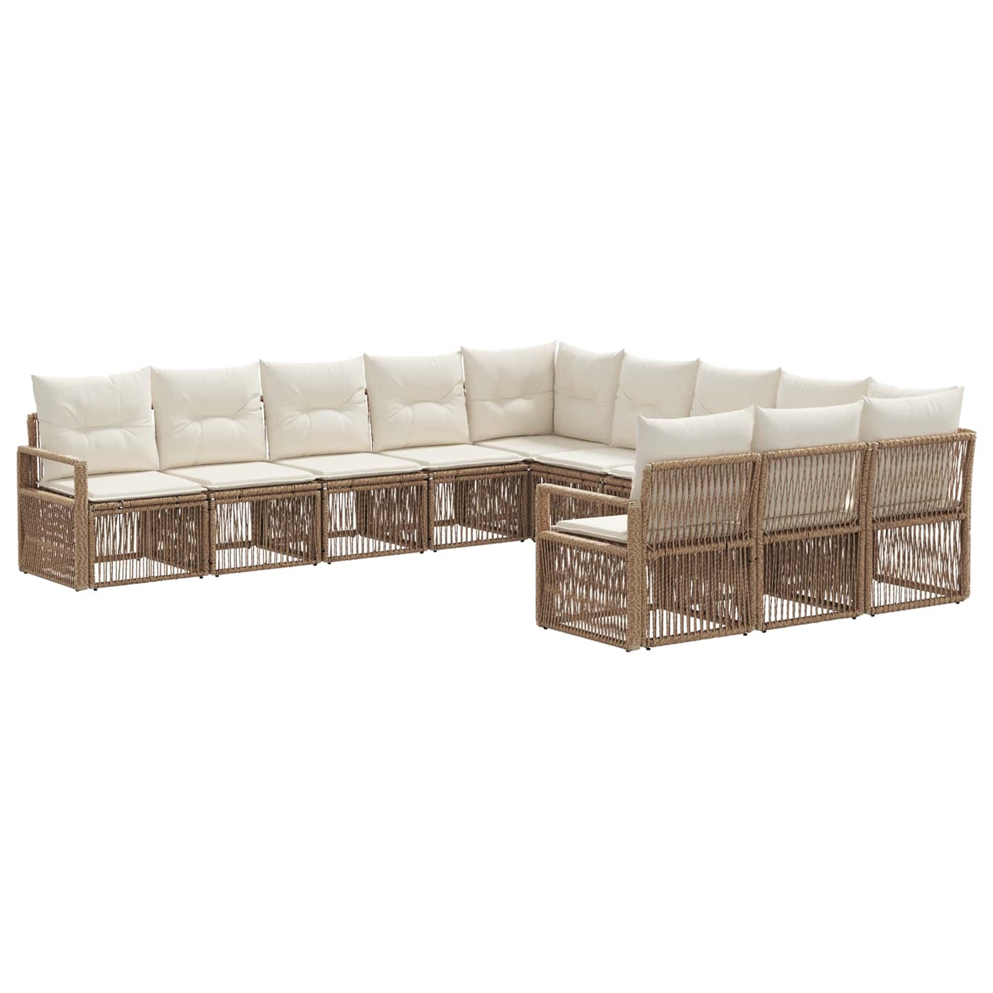 Set Divano da Giardino 11 pcs Beige polyrattan | homemem39