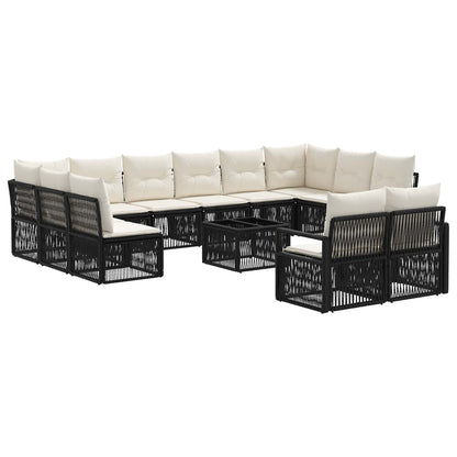 Set Divano da Giardino 13 pcs Nero polyrattan | homemem39