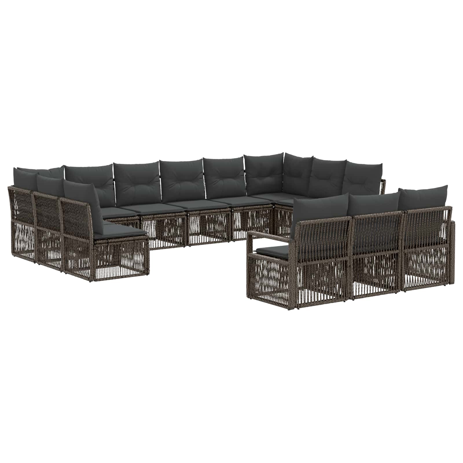 Set Divano da Giardino 13 pcs Grigio polyrattan | homemem39