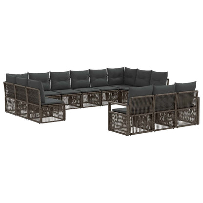 Set Divano da Giardino 13 pcs Grigio polyrattan | homemem39