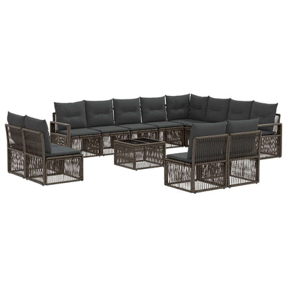 Set Divano da Giardino 13 pcs Grigio polyrattan | homemem39