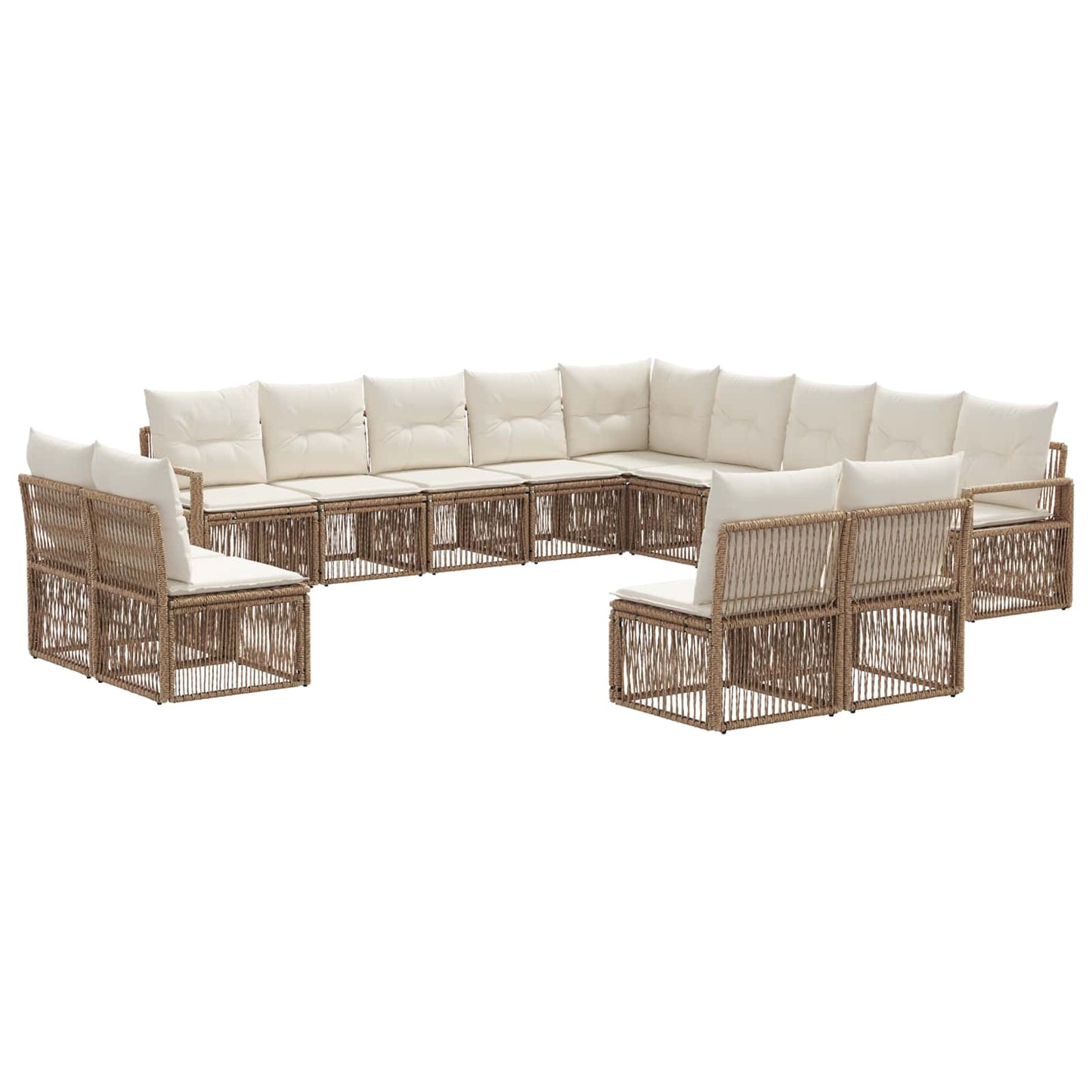 Set Divano da Giardino 13 pcs Beige polyrattan