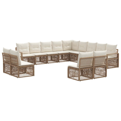 Set Divano da Giardino 13 pcs Beige polyrattan