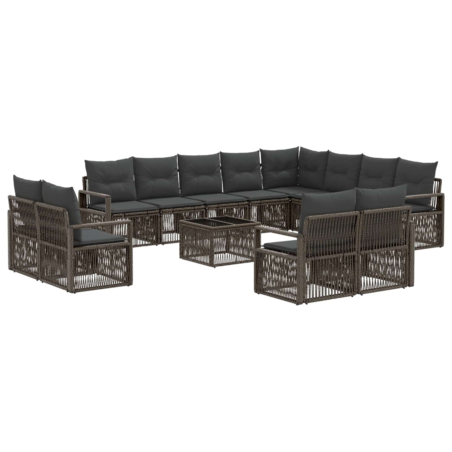 Set Divano da Giardino 13 pcs Grigio polyrattan | homemem39