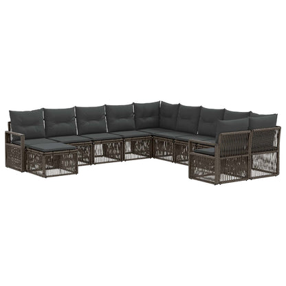 Set Divano da Giardino 11 pcs Grigio polyrattan | homemem39