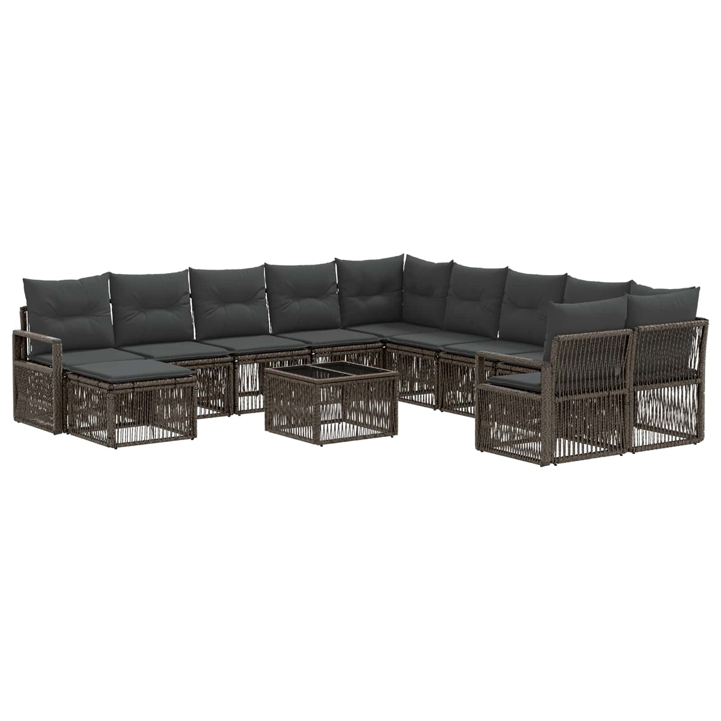 Set Divano da Giardino 12 pcs Grigio polyrattan | homemem39