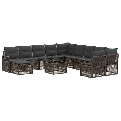 Set Divano da Giardino 12 pcs Grigio polyrattan | homemem39