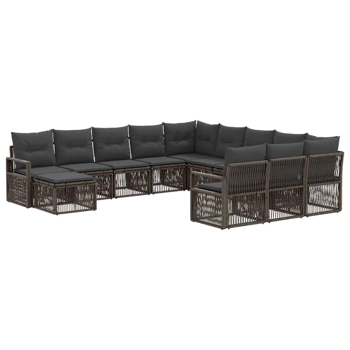 Set Divano da Giardino 12 pcs Grigio polyrattan | homemem39